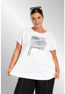Hvid t-shirt med print, G253206