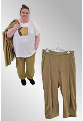 Oliven fløjlsbuks 255078