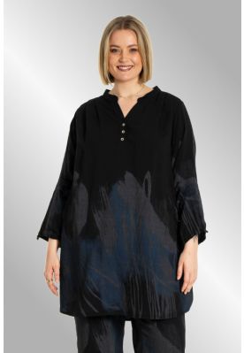 Sort tunika med print, G255214