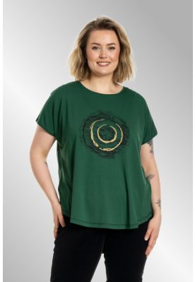 Grøn Gitte t-shirt med print, G256039
