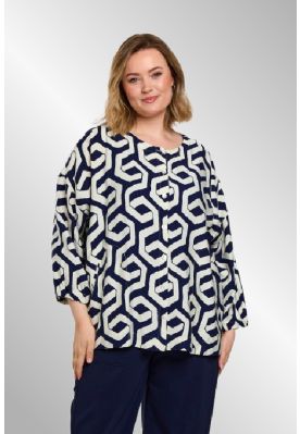 Blå / råhvid skjorte jakke G261043