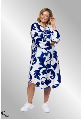 Blå hvid printet kjole, Gozzip 262013