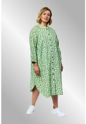 Grøn printet skjortekjole, Gozzip 262046