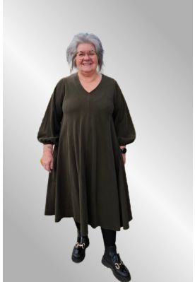 Army grøn fløjlskjole 2752V