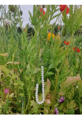 Perlekæde / lænke kæde sølvfarvet. Emi