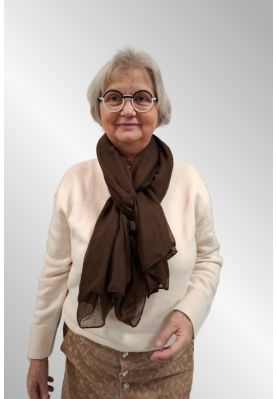 Ensfarvet brunt tørklæde 3018