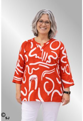 Orange viskose skjorte, E 33233