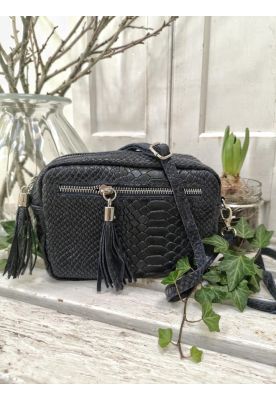 Kulla snake taske, sort