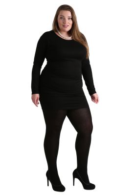 Sort  strømpebuks, Plus size, Pamela