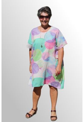 Beige hørkjole, Water color DE, 6558