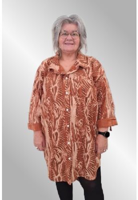 Camel printet skjorte/tunika, E&F 661276