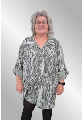 Grøn printet skjorte/tunika, E&F 661276