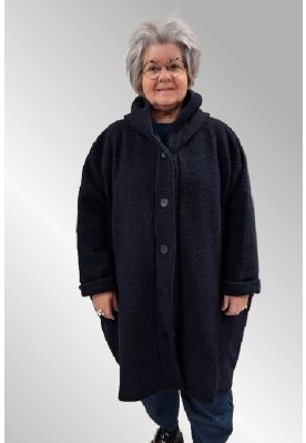 Mørkeblå frakke med hætte, AKH6690