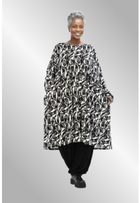 Sort/hvid kjole, AKH 6742