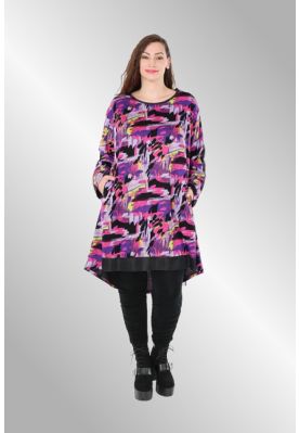 Sort / lilla 7 lime tunika, AKH 6886