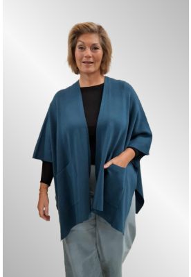 Petrol cardigan / poncho kappe, 8049