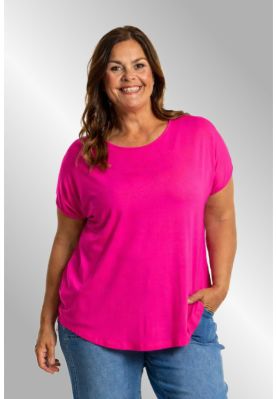 Ensfarvet T-Shirt fra Gozzip, Pink, Gitte 9905