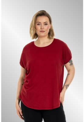 Ensfarvet T-Shirt fra Gozzip, Scarlet, Gitte 9905