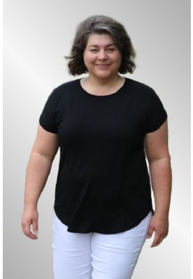 Viskose T-Shirt, Sort 9905, Gozzip