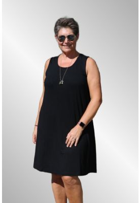 Sort basis kjole i jersey, Gitte 9906