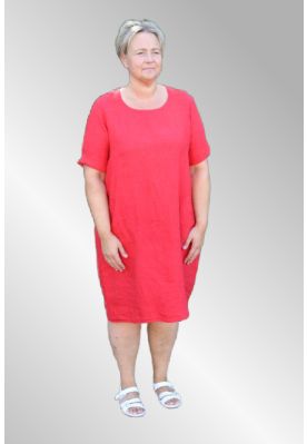 Rød hør kjole Tilda