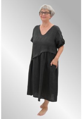 Koks / sort hør kjole, Nanna