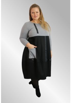 Sort / grå kjole, Wilma dress