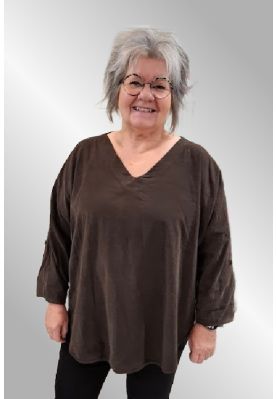 Brun fløjls bluse, TF25124b