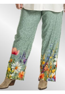 Grøn printet pants, 251028