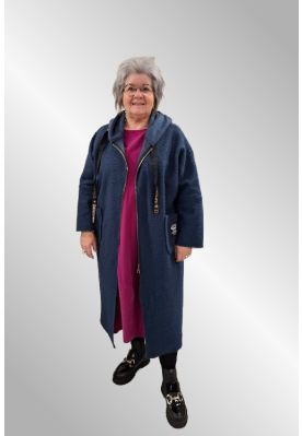 Mørk blå fleecefrakke, 22158