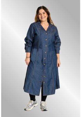 Lang denim skjortekjole, G255069