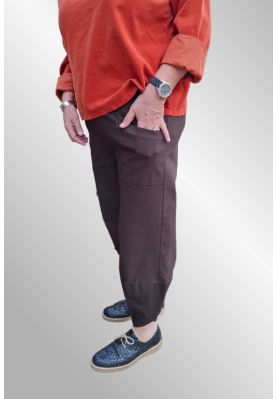 Brun viskose twill buks, 50327