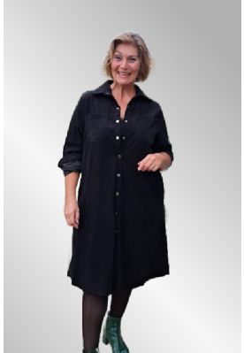Sort fløjls skjorte kjole, 6082
