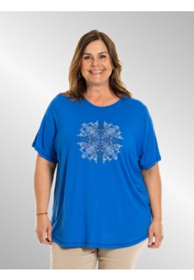 Blå Birka t-shirt med print, G251019