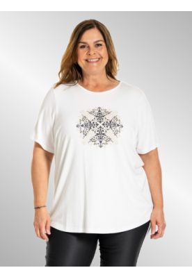 Hvid Birka t-shirt med print, G251019