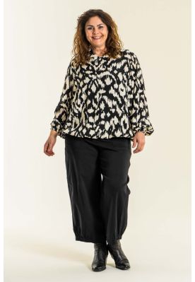 Sort / hvid print bluse Elisa, gozzip G226002