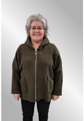 Grøn uldfliis jakke, Ulla 8933