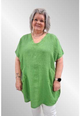 Grøn hør tunika Yrsa