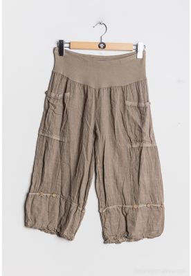 Kort natur farvet hør buks, Ore  HL1001