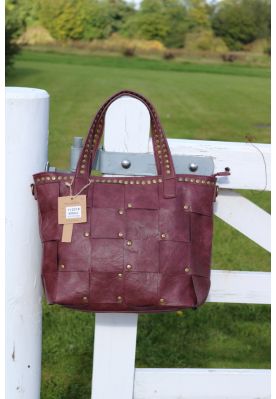 Bordeaux taske med flet, 11221