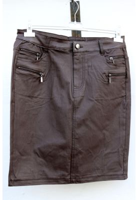 Nederdel, brun skindlook, 621