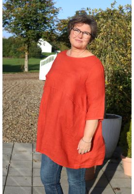 Brændt orange / rust  hør tunika, Tuxi 