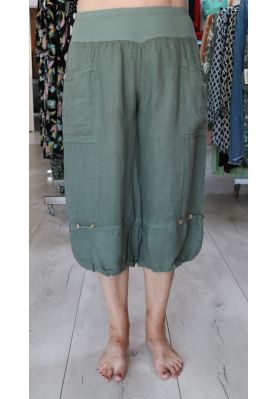 Kort hør buks, Ore Khaki grøn HL1001