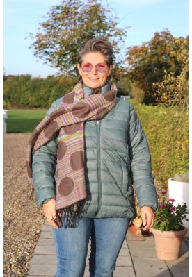 Mørk brun / multicolor tørklæde FA 1061