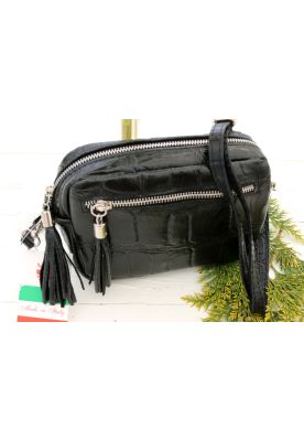 Kulla croco taske, sort