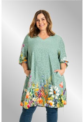 Grøn viskose tunika, Ily 251026