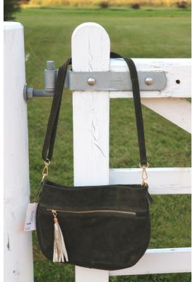 Army grøn ruskindstaske, C1055