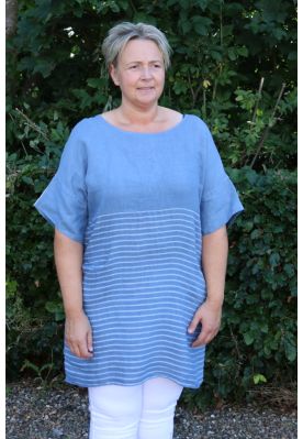 Blå stribet hør tunika, Ingeborg