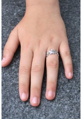 Emily flower ring, " sølv"