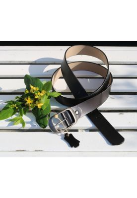 Sort skind bælte, extra længde. sort Sa1813